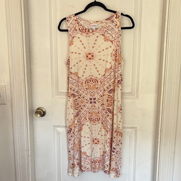 LuLaRoe Dresses & Skirts - LuLaRoe Cream and Red Midi Dress